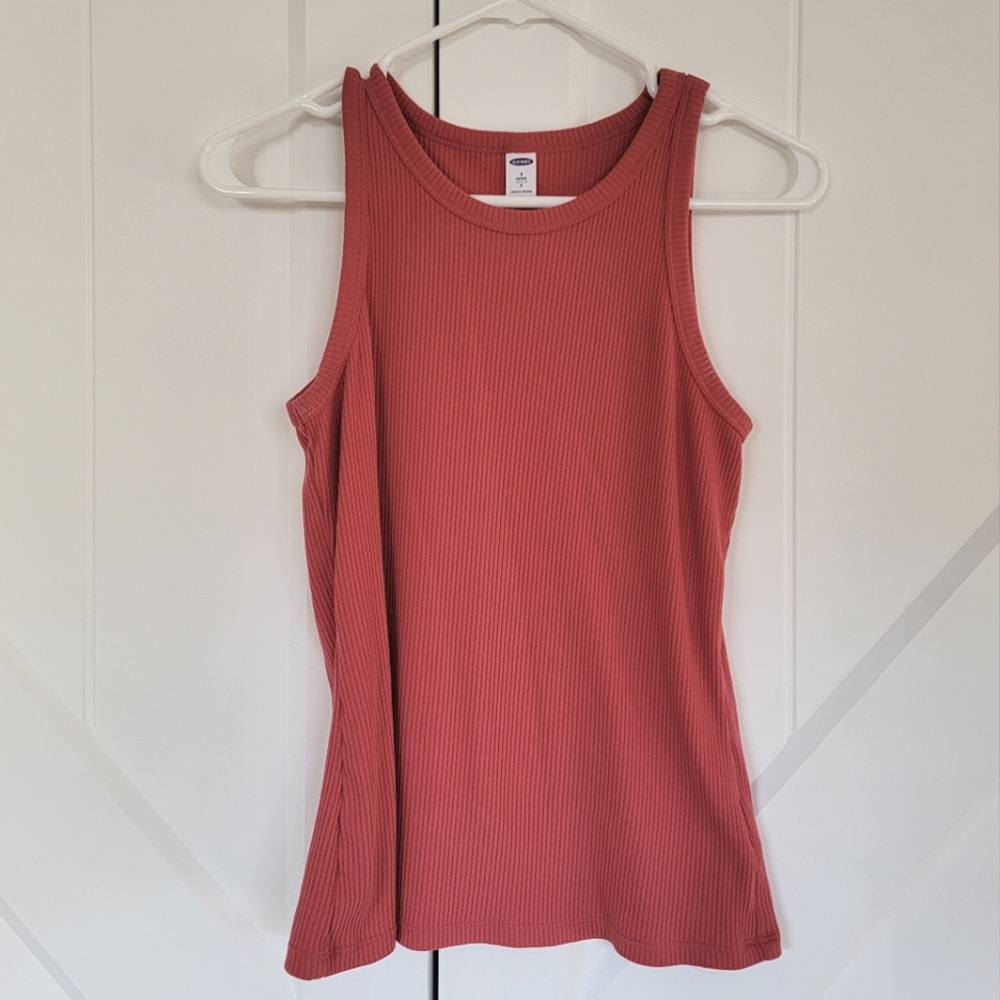 Pink Ribbed Tank - Old Navy - Size Small